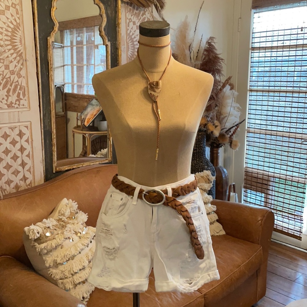 Rag & Bone Relaxed Fit White Denim Shorts